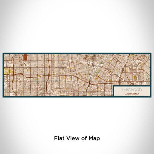 Flat View of Map Custom Lynwood California Map Enamel Mug in Woodblock
