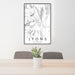 24x36 Lyons Colorado Map Print Portrait Orientation in Classic Style Behind 2 Chairs Table and Potted Plant