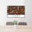 24x36 Lyons Colorado Map Print Lanscape Orientation in Ember Style Behind 2 Chairs Table and Potted Plant
