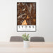 24x36 Lyons Colorado Map Print Portrait Orientation in Ember Style Behind 2 Chairs Table and Potted Plant