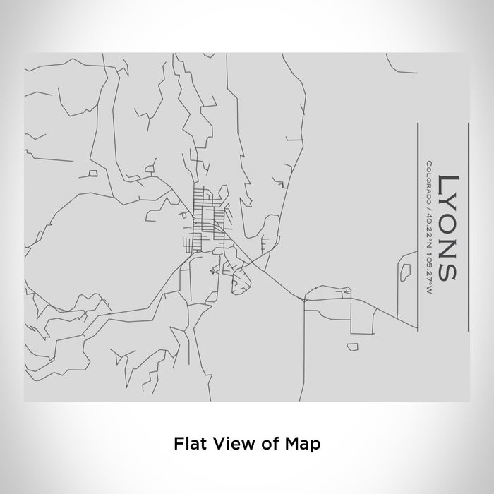 Rendered View of Lyons Colorado Map Engraving on 20oz Stainless Steel Insulated Bottle with Bamboo Top