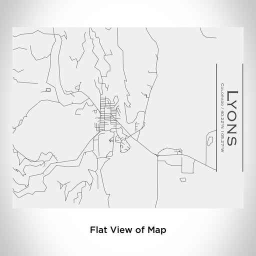 Rendered View of Lyons Colorado Map Engraving on 20oz Stainless Steel Insulated Bottle with Bamboo Top in White