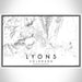 Lyons Colorado Map Print Landscape Orientation in Classic Style With Shaded Background