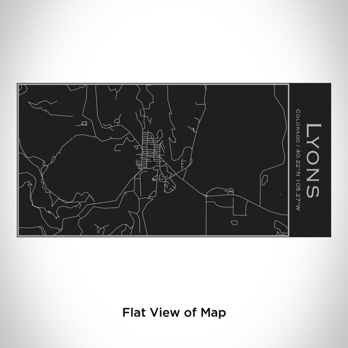 Rendered View of Lyons Colorado Map Engraving on 17oz Stainless Steel Insulated Cola Bottle in Black