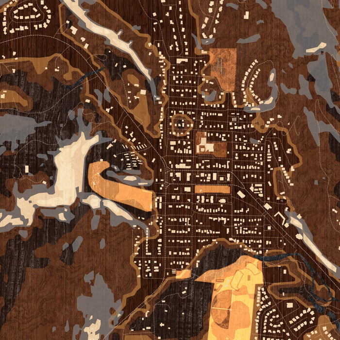 Lyons Colorado Map Print in Ember Style Zoomed In Close Up Showing Details
