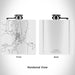 Rendered View of Lyons Colorado Map Engraving on 6oz Stainless Steel Flask in White