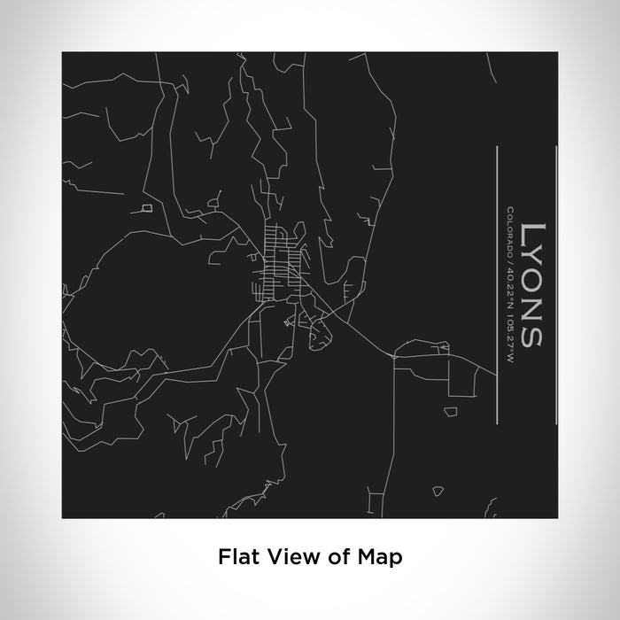 Rendered View of Lyons Colorado Map Engraving on 17oz Stainless Steel Insulated Tumbler in Black