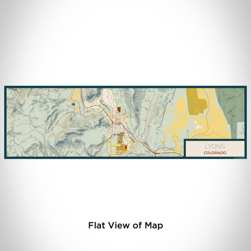 Flat View of Map Custom Lyons Colorado Map Enamel Mug in Woodblock