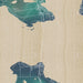 Mackinac Straits Michigan Map Print in Afternoon Style Zoomed In Close Up Showing Details