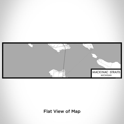 Flat View of Map Custom Mackinac Straits Michigan Map Enamel Mug in Classic