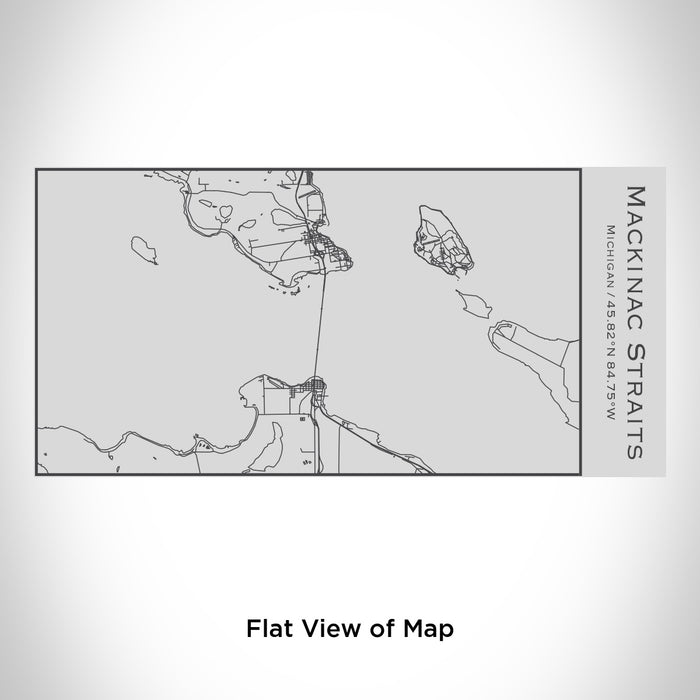 Rendered View of Mackinac Straits Michigan Map Engraving on 17oz Stainless Steel Insulated Cola Bottle