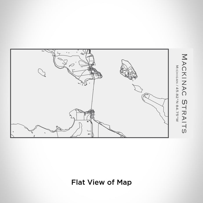 Rendered View of Mackinac Straits Michigan Map Engraving on 17oz Stainless Steel Insulated Cola Bottle in White
