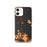 Custom iPhone 12 Mackinac Straits Michigan Map Phone Case in Ember