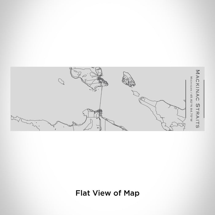 Rendered View of Mackinac Straits Michigan Map Engraving on 10oz Stainless Steel Insulated Cup with Sipping Lid