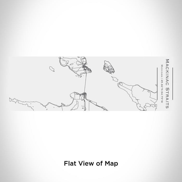 Rendered View of Mackinac Straits Michigan Map Engraving on 10oz Stainless Steel Insulated Cup with Sliding Lid in White