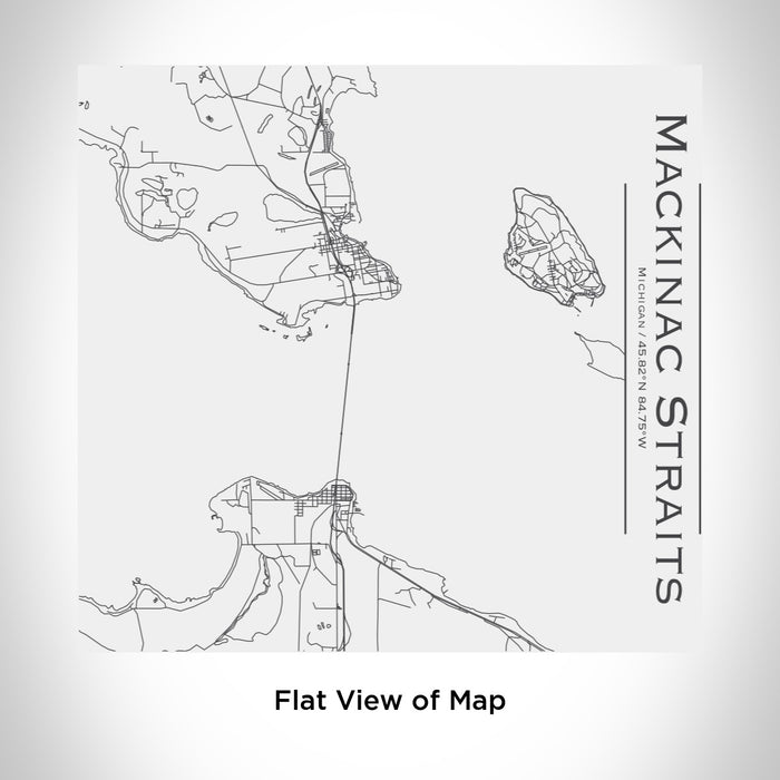 Rendered View of Mackinac Straits Michigan Map Engraving on 17oz Stainless Steel Insulated Tumbler in White