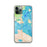 Custom iPhone 11 Pro Mackinac Straits Michigan Map Phone Case in Watercolor