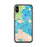 Custom iPhone X/XS Mackinac Straits Michigan Map Phone Case in Watercolor