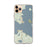 Custom iPhone 11 Pro Max Mackinac Straits Michigan Map Phone Case in Woodblock