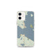 Custom iPhone 12 mini Mackinac Straits Michigan Map Phone Case in Woodblock