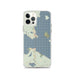 Custom iPhone 12 Pro Mackinac Straits Michigan Map Phone Case in Woodblock