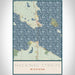 Mackinac Straits Michigan Map Print Portrait Orientation in Woodblock Style With Shaded Background