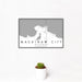 12x18 Mackinaw City Michigan Map Print Landscape Orientation in Classic Style With Small Cactus Plant in White Planter