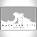 Mackinaw City Michigan Map Print Landscape Orientation in Classic Style With Shaded Background