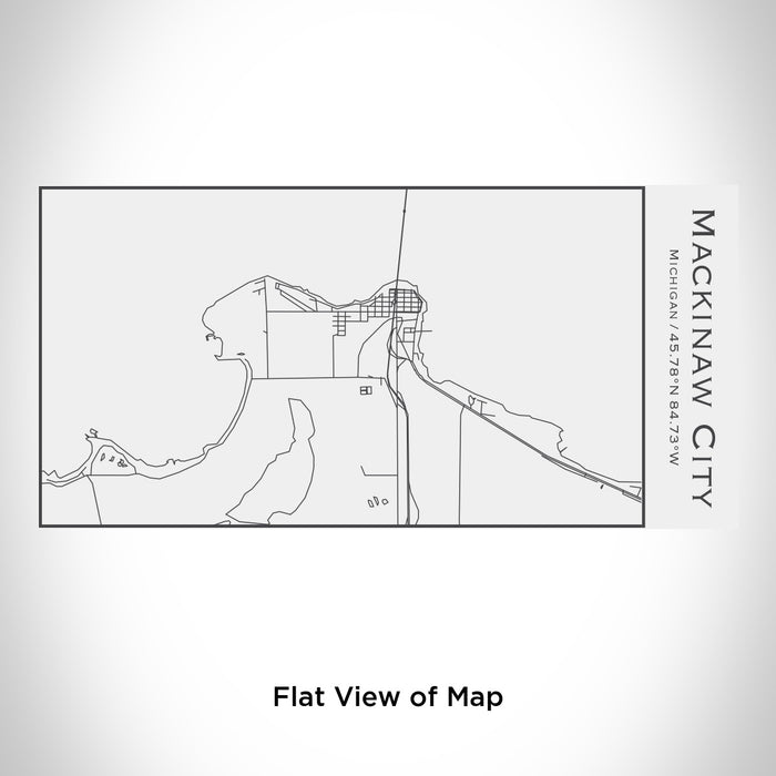 Rendered View of Mackinaw City Michigan Map Engraving on 17oz Stainless Steel Insulated Cola Bottle in White