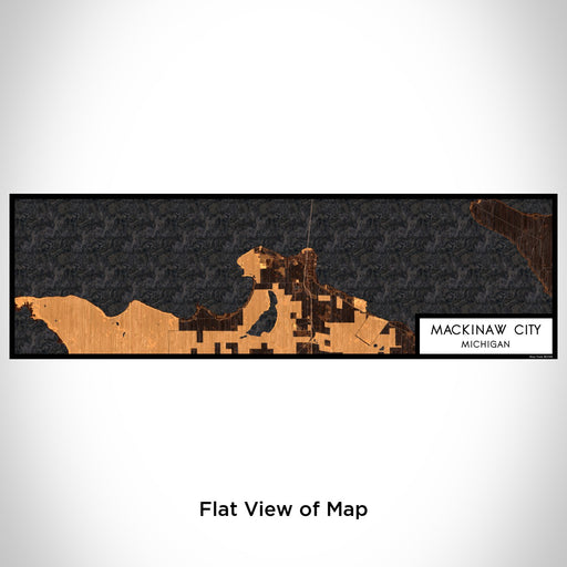 Flat View of Map Custom Mackinaw City Michigan Map Enamel Mug in Ember