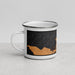 Left View Custom Mackinaw City Michigan Map Enamel Mug in Ember