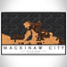 Mackinaw City Michigan Map Print Landscape Orientation in Ember Style With Shaded Background