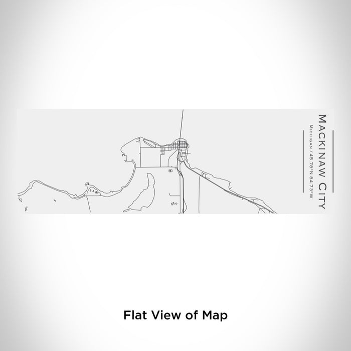 Rendered View of Mackinaw City Michigan Map Engraving on 10oz Stainless Steel Insulated Cup with Sliding Lid in White