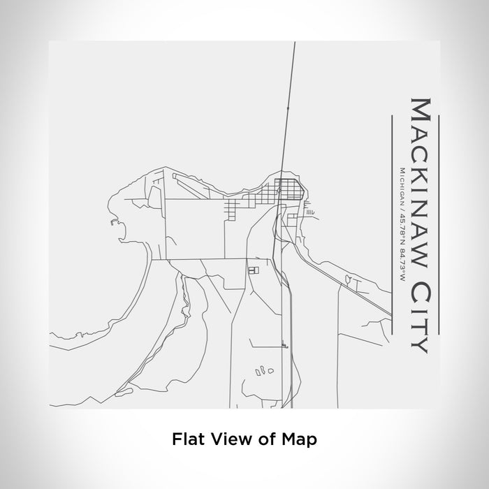 Rendered View of Mackinaw City Michigan Map Engraving on 17oz Stainless Steel Insulated Tumbler in White