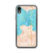 Custom iPhone XR Mackinaw City Michigan Map Phone Case in Watercolor