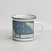 Right View Custom Mackinaw City Michigan Map Enamel Mug in Woodblock