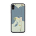 Custom iPhone X/XS Mackinaw City Michigan Map Phone Case in Woodblock
