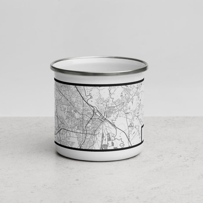 Front View Custom Macon Georgia Map Enamel Mug in Classic
