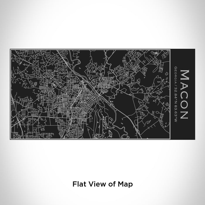 Rendered View of Macon Georgia Map Engraving on 17oz Stainless Steel Insulated Cola Bottle in Black