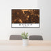 24x36 Macon Georgia Map Print Landscape Orientation in Ember Style Behind 2 Chairs Table and Potted Plant