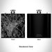 Rendered View of Macon Georgia Map Engraving on 6oz Stainless Steel Flask in Black