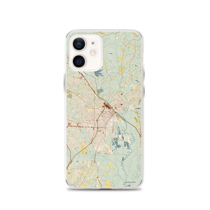 Custom Macon Georgia Map iPhone 12 Phone Case in Woodblock