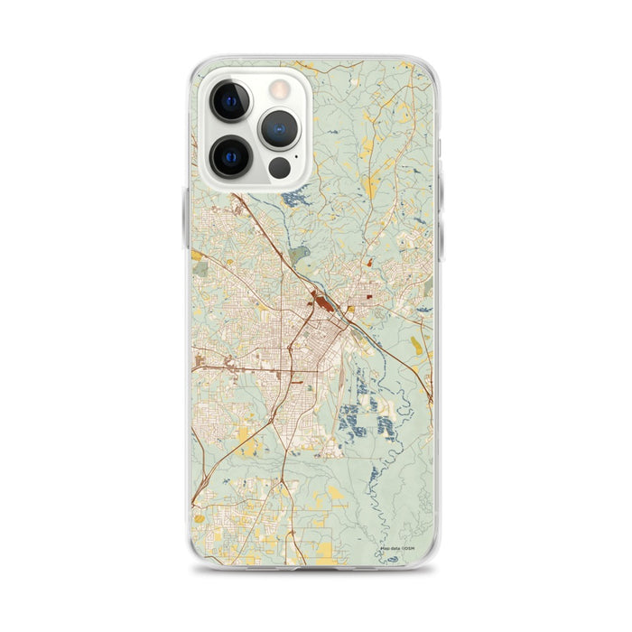 Custom Macon Georgia Map iPhone 12 Pro Max Phone Case in Woodblock