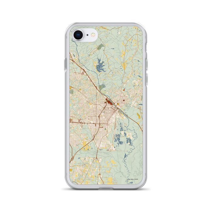 Custom Macon Georgia Map iPhone SE Phone Case in Woodblock