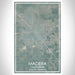Madera California Map Print Portrait Orientation in Afternoon Style With Shaded Background