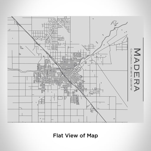 Rendered View of Madera California Map Engraving on 20oz Stainless Steel Insulated Bottle with Bamboo Top