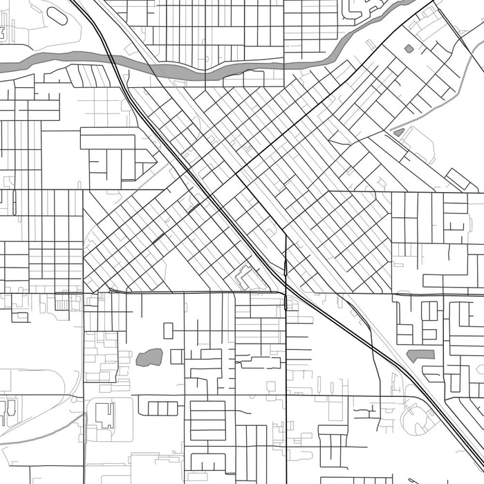 Madera California Map Print in Classic Style Zoomed In Close Up Showing Details