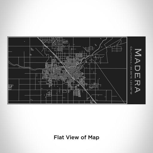 Rendered View of Madera California Map Engraving on 17oz Stainless Steel Insulated Cola Bottle in Black