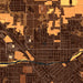 Madera California Map Print in Ember Style Zoomed In Close Up Showing Details