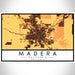 Madera California Map Print Landscape Orientation in Ember Style With Shaded Background